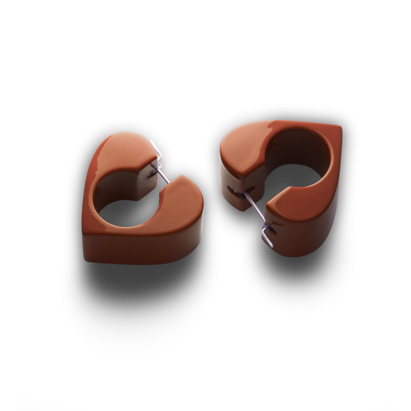 Cinnabar lacquered wood Vertex Earrings from Uncommon Matters jewelry brand