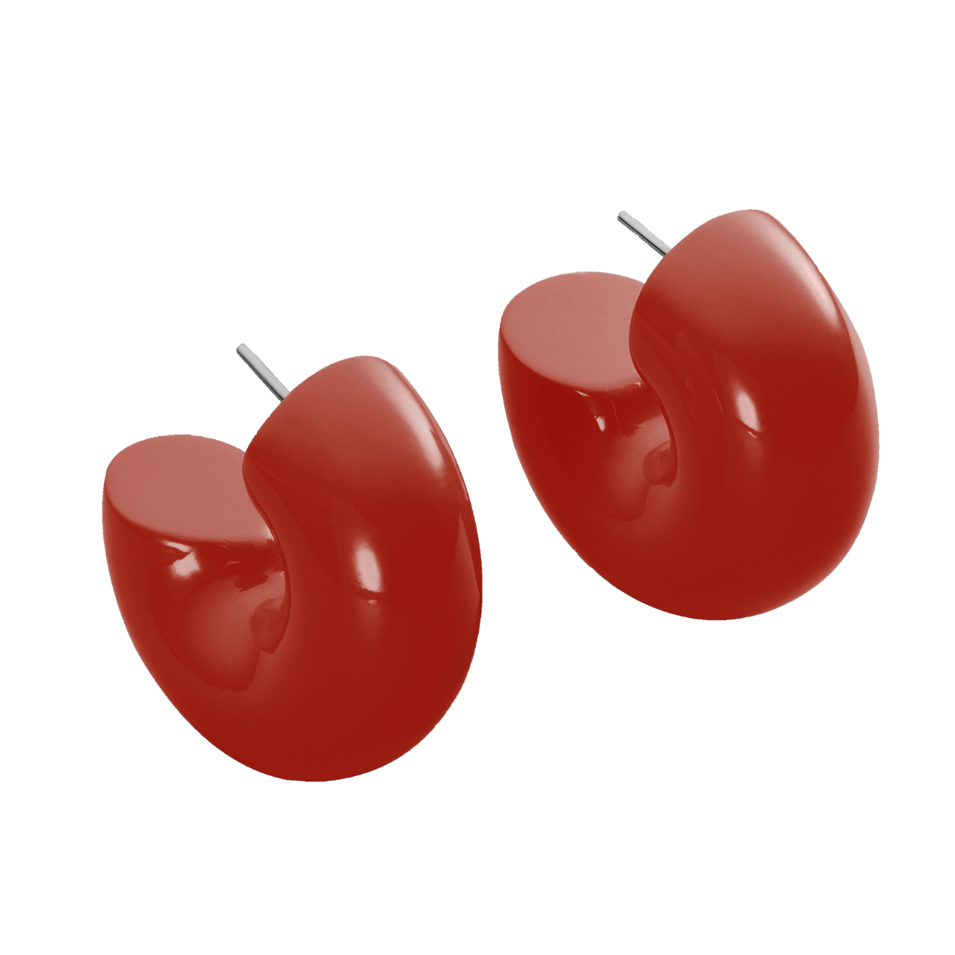 Cinnabar Beam Earrings in lacquered wood from Uncommon Matters