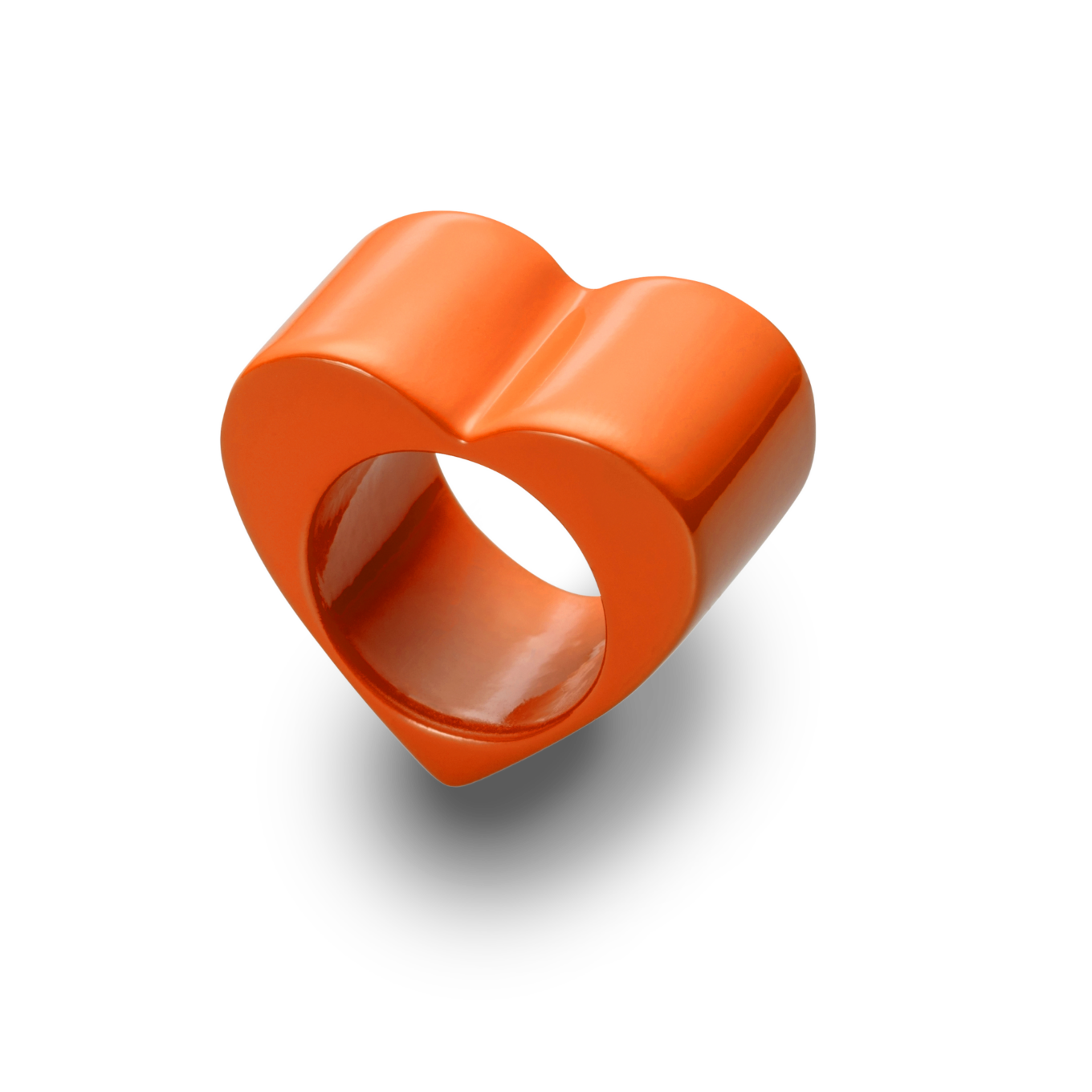 Deep Orange Vertex Ring in lacquered wood from Uncommon Matters jewelry brand
