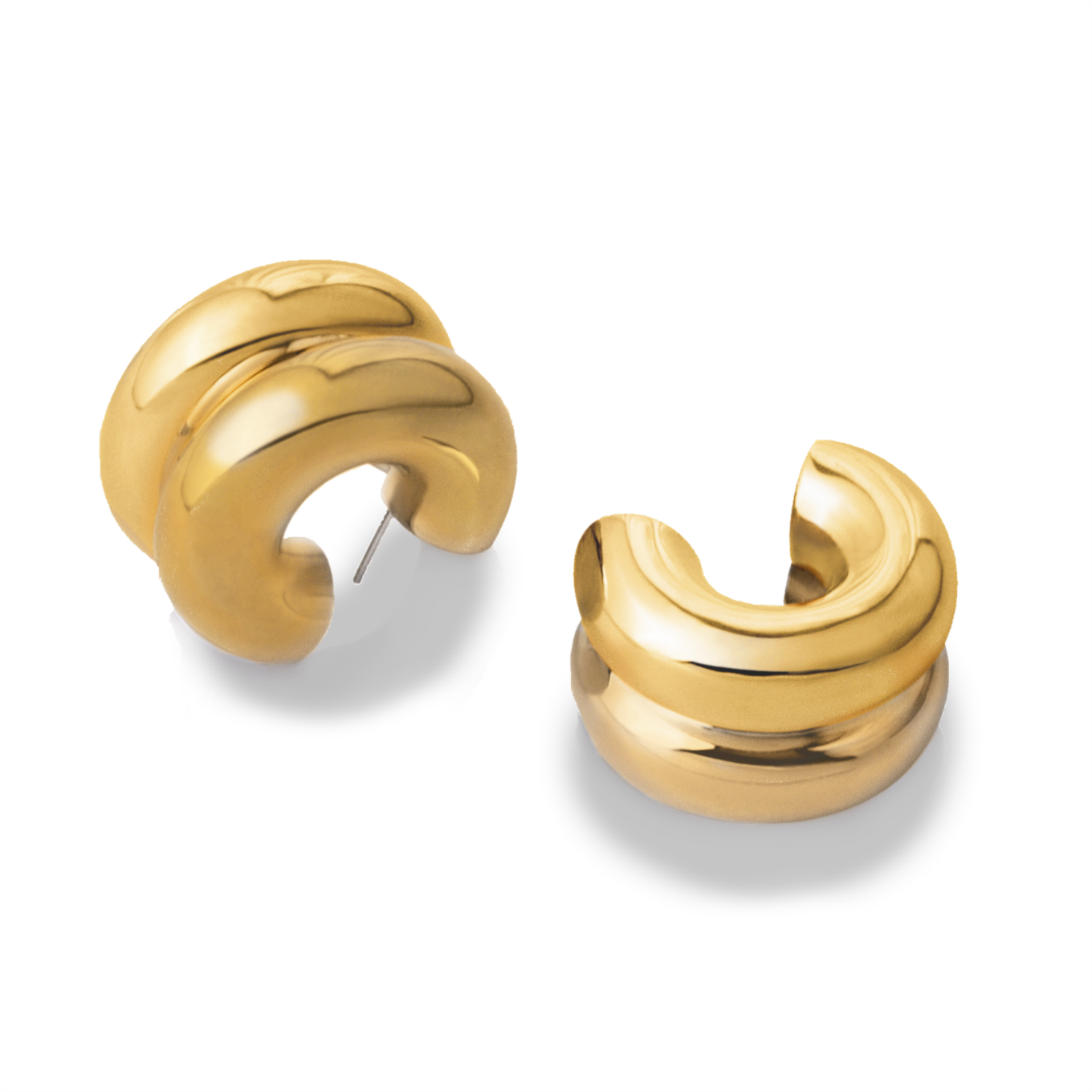 TBOEA04-Billow Earrings - Gold
