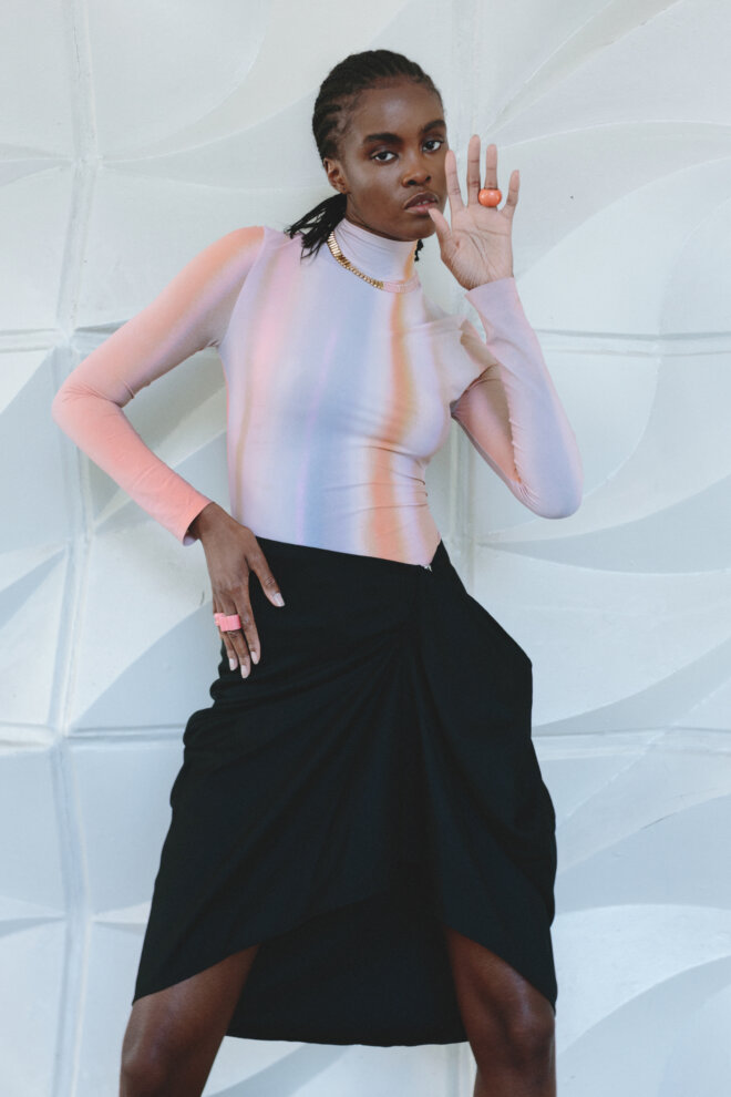 Gold and Quartz Alto Collier and Coral Breve Ring Uncommon Matters Classic Collection