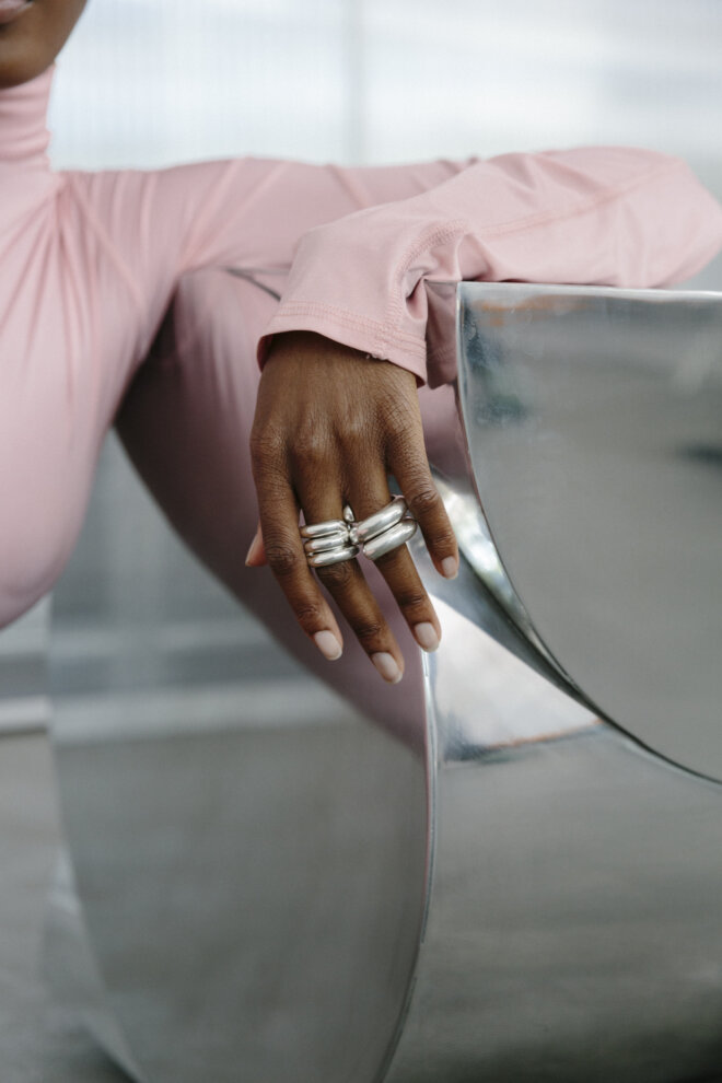 Cosmic Curve_ Torrent Ring_ Nebula Ring_ Silver