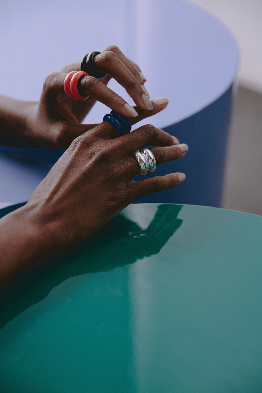 Silver and Stone Breve Rings Uncommon Matters Classic Collection 3