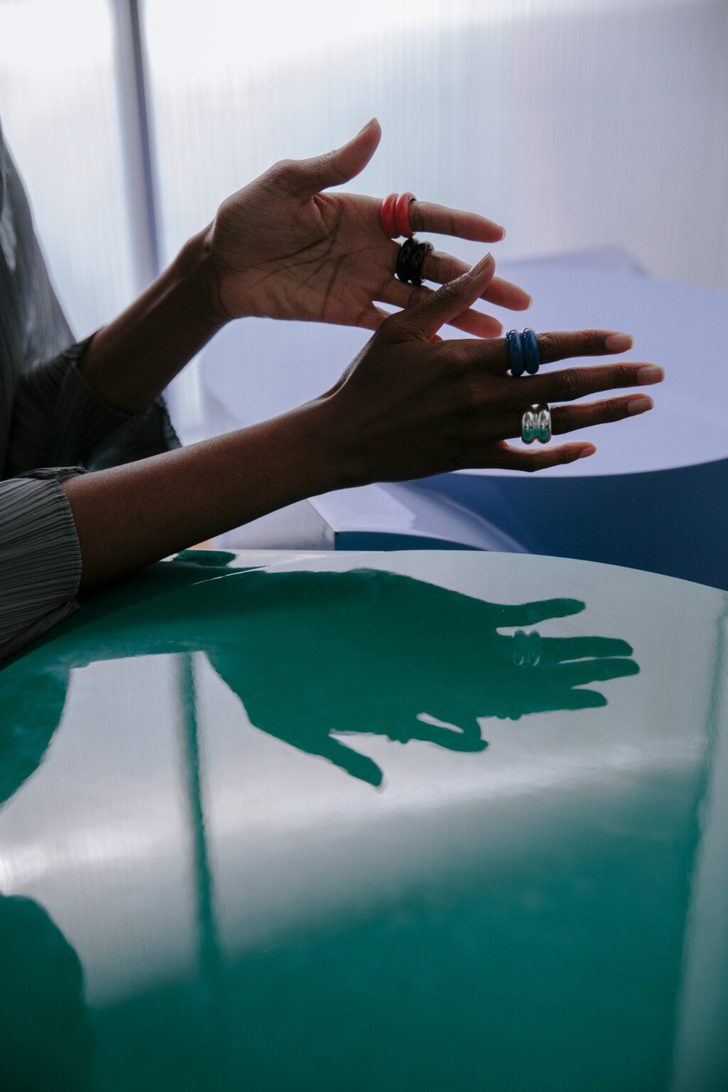 Silver and Stone Breve Rings Uncommon Matters Classic Collection 5