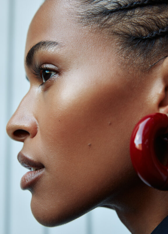 uncommon matters Large Stratus Hoops in Cinnabar Red