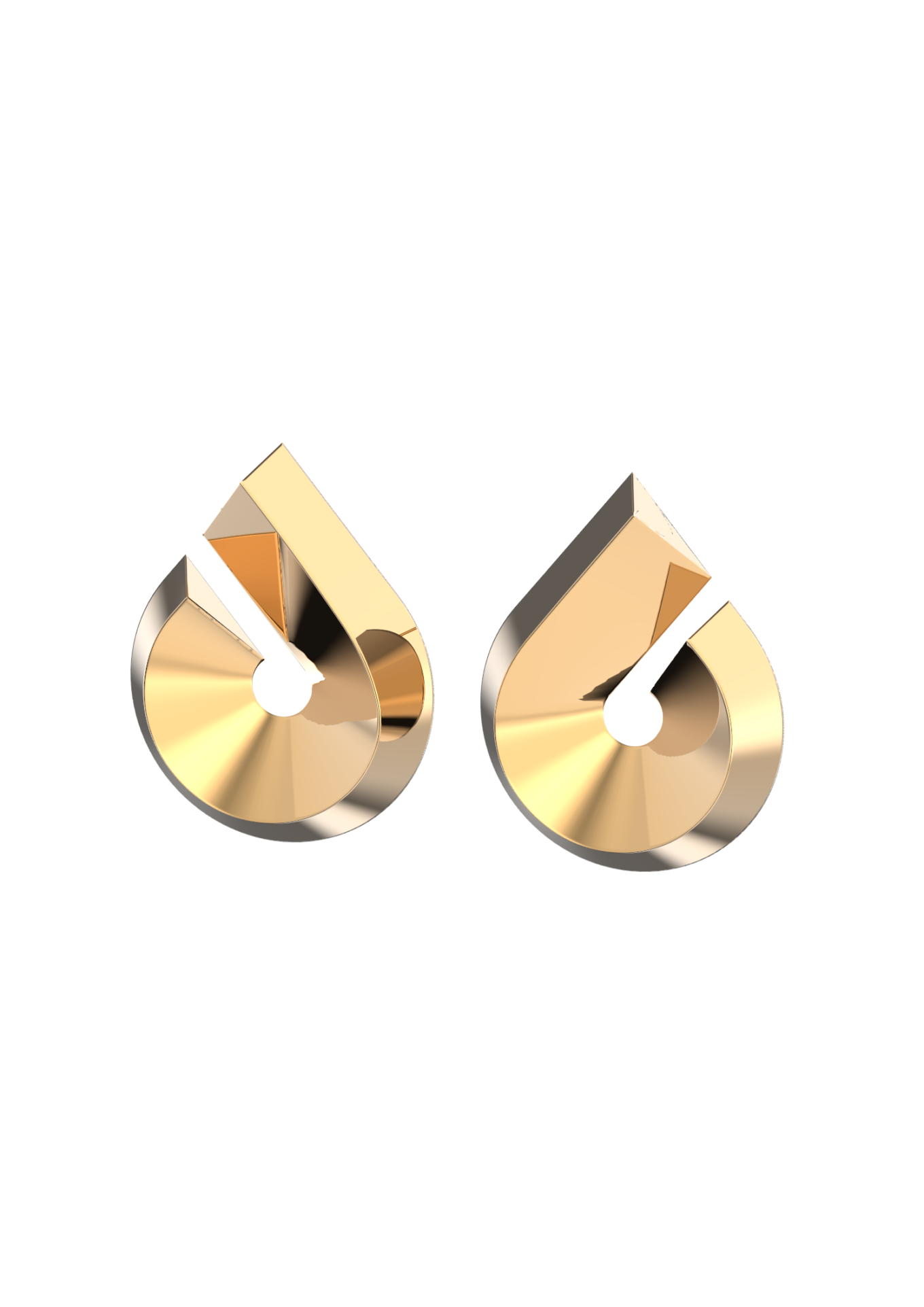 NFEA04-AG-V Carved Drop Clip Earring product render 1